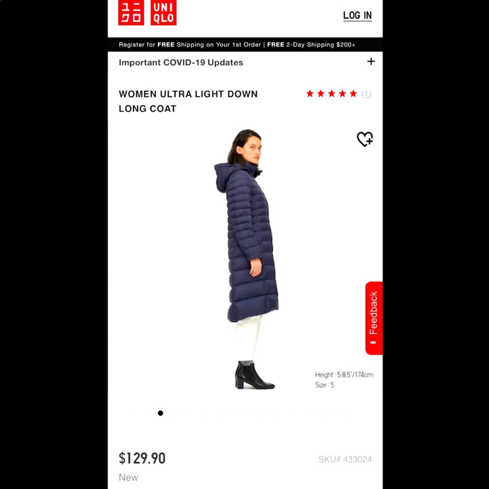 Uniqlo Ultra Light Puffer Coat